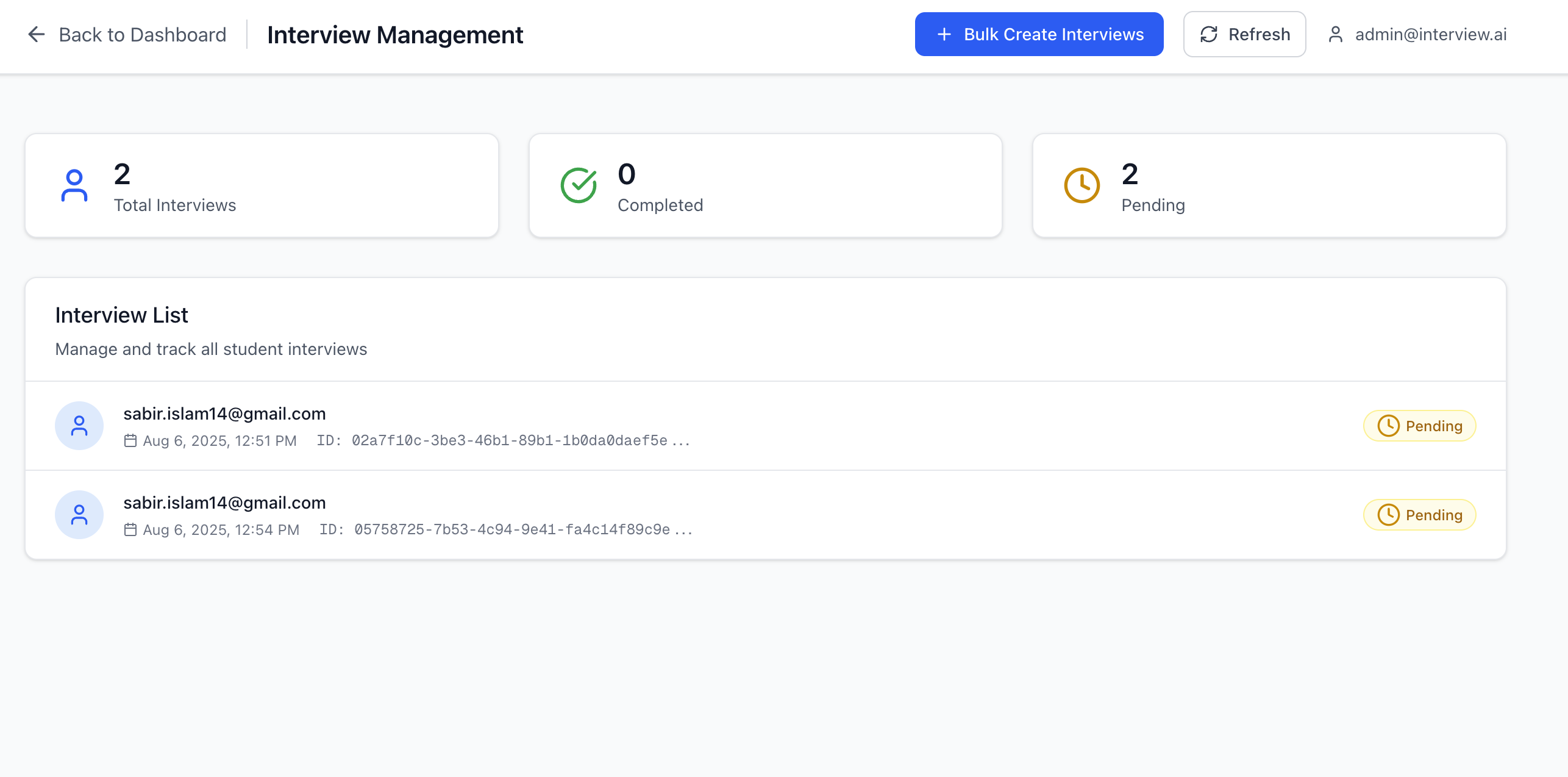Voice Interview Management