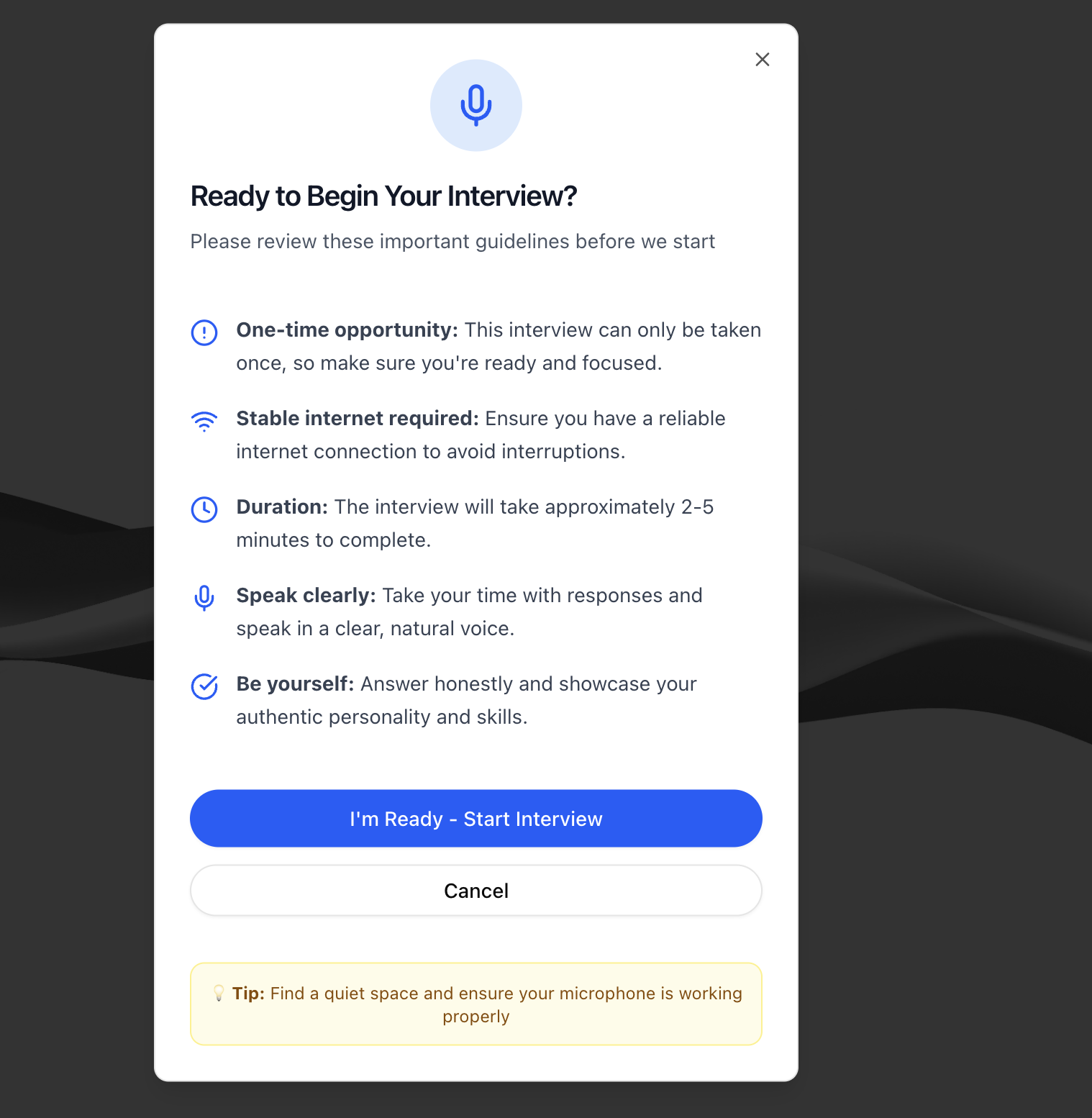 Voice Interview Guidelines